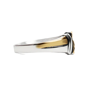 18K Gold PVD Stainless Steel United States Army Two Tone Women's Ring
