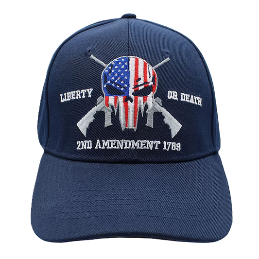 Punisher Liberty Or Death Cap - Navy Blue and Black