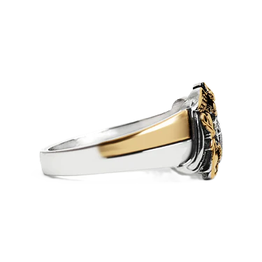18K Gold PVD Stainless Steel United States Navy Two Tone Women's Ring