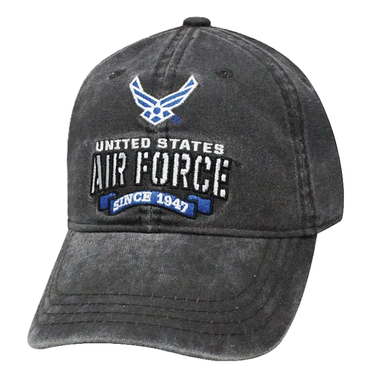 United States Air Force Fury Stone Washed Cap - Black
